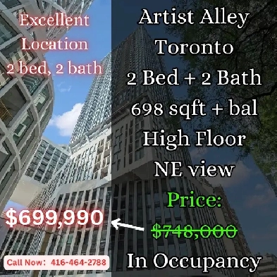 Artist Alley Downtown Toronto | 2 Bed 2 Bath | High Floor Image# 2
