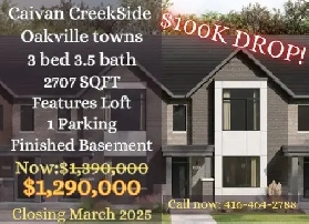 Oakville Caivan Creekside Townhouse 5b3.5b,2707 SQFTOakville Cai Image# 1