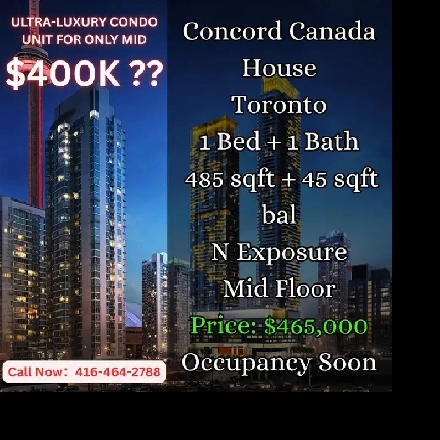 Concord Canada House | 1 Bed | ONLY $465,000! Occupancy Soon! Image# 1
