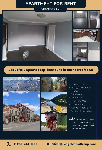 1 Bedroom Apartment  - Greenwood, BC Image# 1
