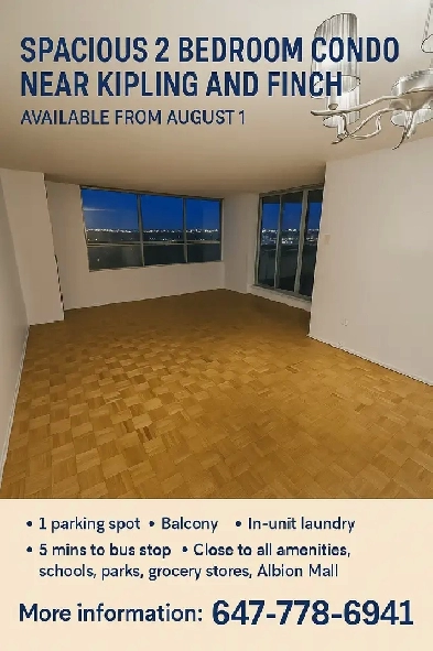 ️ 2 Bedroom Condo for Rent – Kipling & Finch Image# 3