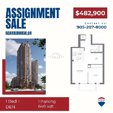 1 BED PLUS DEN - SCARBOROUGH..ASSIGNMENT SALE Image# 1