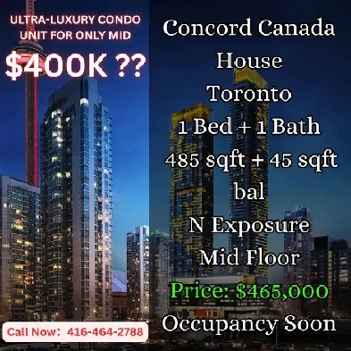 Concord Canada House | 1 Bed | ONLY $465,000! Occupancy Soon! Image# 1