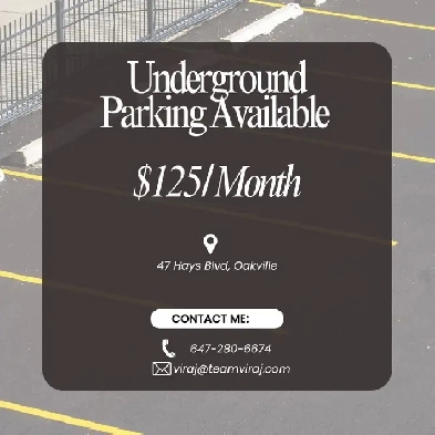 Underground Parking Available - Oakville ($125/ Month) Image# 1