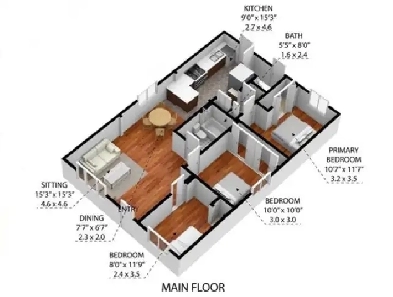 3 bedroom top floor apartment Image# 2