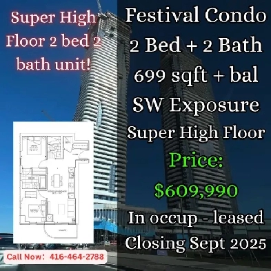 Festival Condo 2 Bed 2 Bath | SW Exposure | From $609K FestivalF Image# 2
