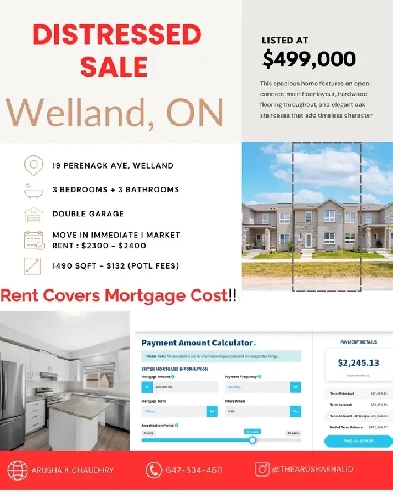 Power of Sale: 3 bed 3 bath Townhome Welland Image# 3