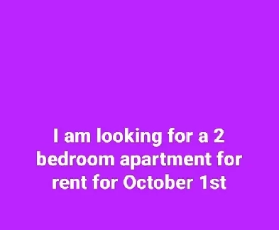 looking for 2 bedroom apartment for October 1st Image# 1