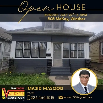 OPEN HOUSE SUNDAY JULY 27th 2-4pm 505 McKay, Windsor ON Image# 1