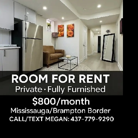 ROOM FOR RENT – FULLY FURNISHED & PRIVATE – $800/month Image# 3