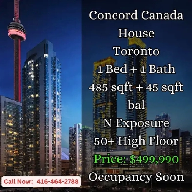 Concord Canada House | 1 Bed | 1 Bath | 50  Floor | $499,990 Image# 1