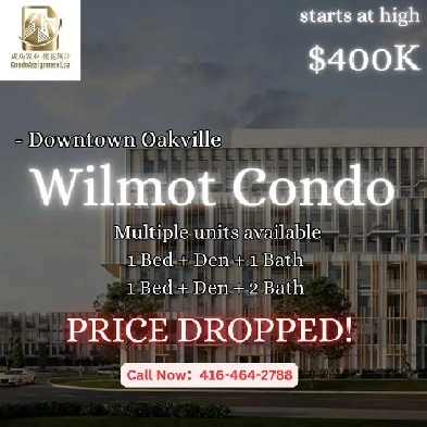PRICE DROPPED! Wilmot Condo Assignment | 1 Bed   Den from $475K Image# 1