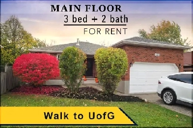 Beautiful 3 Bedroom 2 Bathroom House for Rent — Walk to UofG Image# 1