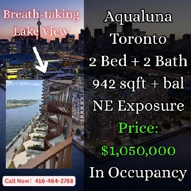 Luxury 2 Bed Lakeview Condo at Aqualuna – In Occup Image# 1