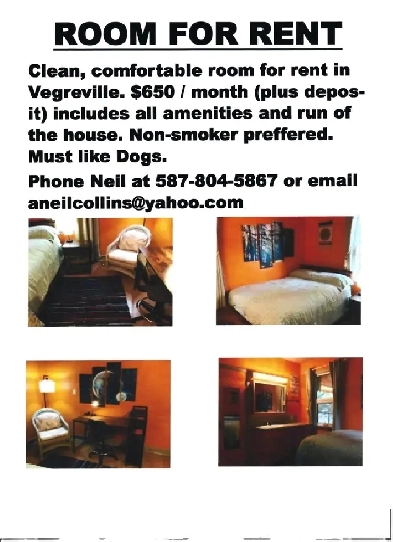 Room For Rent In Vegreville Image# 1