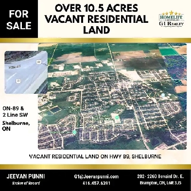 10.5 ACRES VACANT RESIDENTIAL LAND | HWY 89, SHELBURNE, ON Image# 1