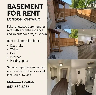 Basement for rent Image# 1