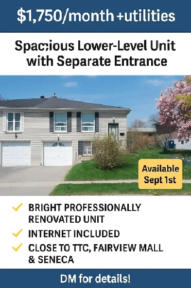 Basement for rent Image# 1