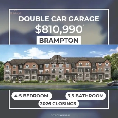 Double Car Garage- 4-5 Bedroom Options- Brampton Image# 1