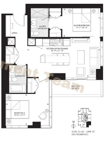 DT Toronto SUPER HIGH FLOOR 11 Yorkville 2bed 2bath $1,147,990! Image# 1