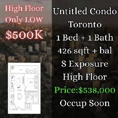 3 High-Floor Units at Untitled Toronto Condos 3 High-Floor Unit3 Image# 1