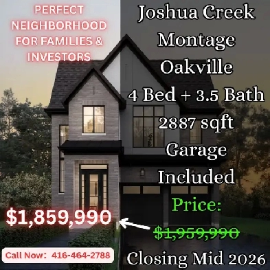 Joshua Creek Montage Detached Townhouse | Oakville | 1.859 Mil Image# 1