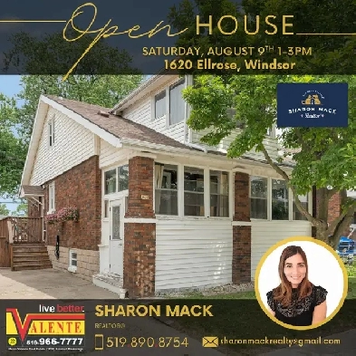 OPEN HOUSE SATURDAY AUGUST 9th 1-3pm 1620 Ellrose, Windsor ON Image# 1