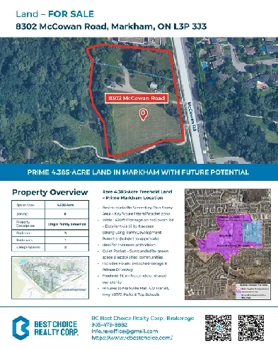 Prime 4.385-Acre Land in Markham – For Sale Now! Image# 1