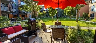 LUXUEUX 4 ½ MEUBLÉ AVEC TERRASSE PRIVATIVE SUR COUR - PLATEAU Image# 4