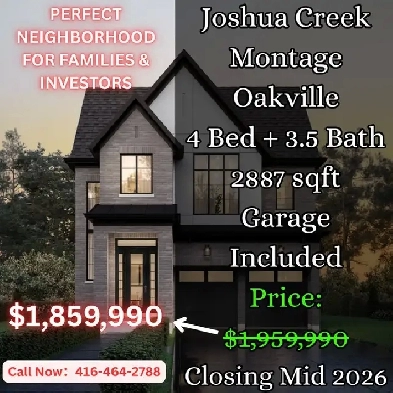 Joshua Creek Montage Detached Townhouse | Oakville | 1.859 Mil Image# 2