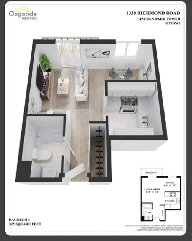 $1350 - Studio Apartment Sublease Image# 2