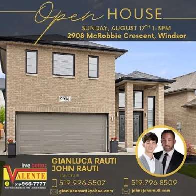 OPEN HOUSE SUNDAY AUGUST 17th 1-3pm 2908 McRobbie, Windsor ON Image# 1