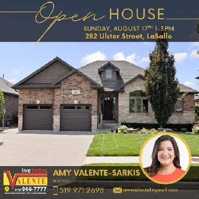 OPEN HOUSE SUNDAY AUGUST 17th 1-3pm 282 Ulster St, LaSalle ON Image# 1