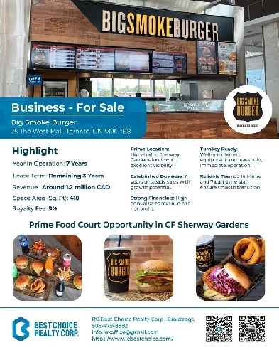 (FOR SALE) Prime Food Court Opportunity in CF Sherway Gardens Image# 1