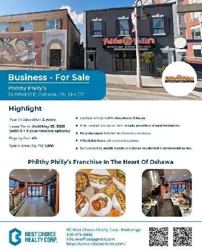 ( For Sale )  Turnkey Franchise in Downtown Oshawa! Image# 1