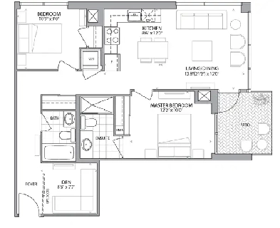2 Bedroom, 2 bathroom   Den Condo at Victoria Commons Image# 2
