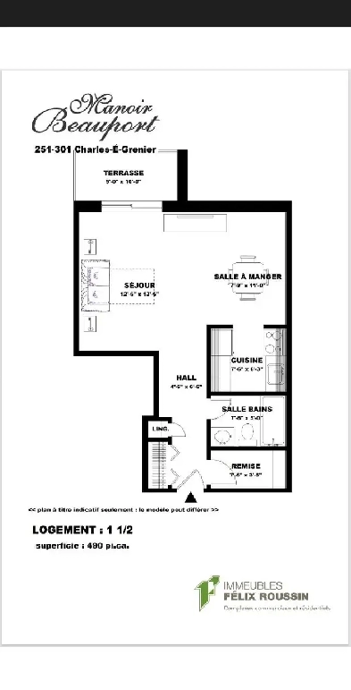 Apartment 1 1/2 cession de bail Image# 1