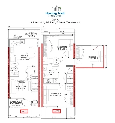3 Bedroom 1.5 Bath 2 Level Townhouse - October 1st Image# 1