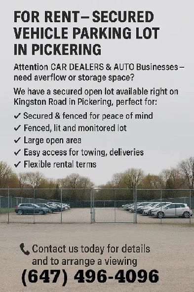 Secured Vehicle Parking Lot in Pickering for Rent Image# 1