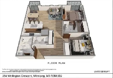 Bright, top floor, 2 Bed 2 Bath apartment on Wellington Cres Image# 1