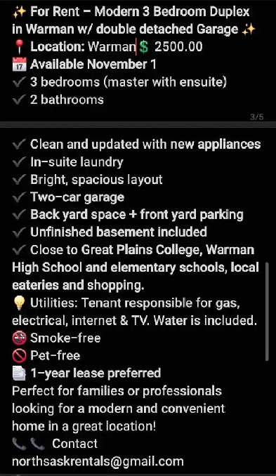 WARMAN RENTAL OPPORTUNITY!! Image# 1