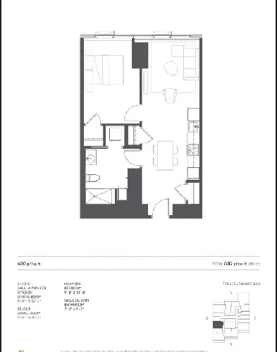 One Bedroom for Rent Downtown Montreal Image# 1