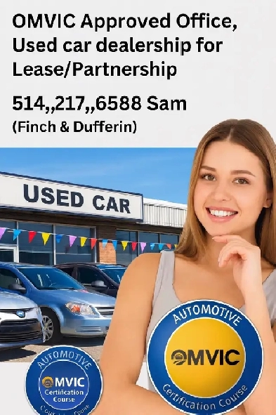 OMVIC APPROVED Used Car Dealership & offices  Lease/Partnership Image# 1