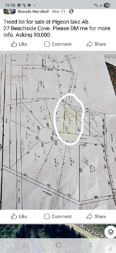 Pigeon lake treed lot for sale Image# 1