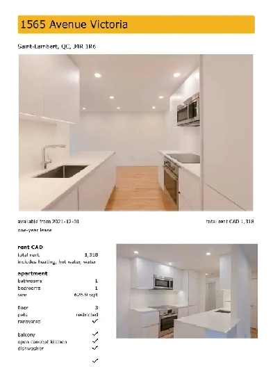 Appartement 3 1/2 Saint Lambert Image# 1