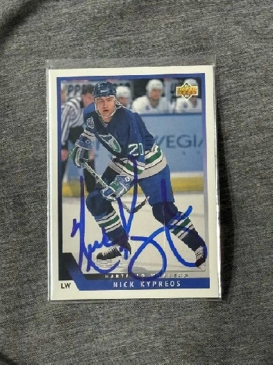 Nick Kypreos Upper Deck Autograph 1993 #11 | Hartford Whalers Image# 2