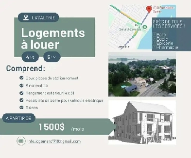 4 1/2 et 5 1/2 à louer! Image# 1