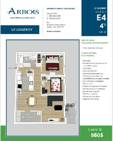 4 ½  À Louer (DÉCEMBRE) @ Vanier Image# 1