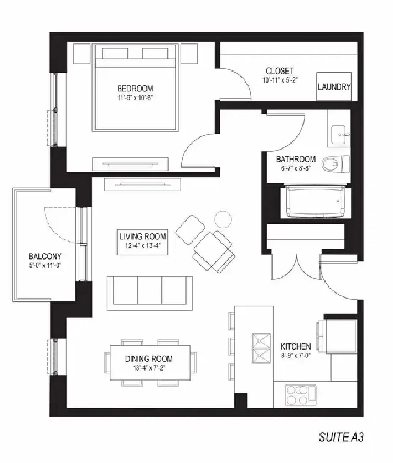1 Bedroom 1 Bathroom Apartment for sublet at Tudor Apartments Image# 1