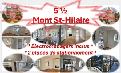 5 ½ à Mont St-Hilaire, électroménagers inclus! 2 places de stati Image# 1